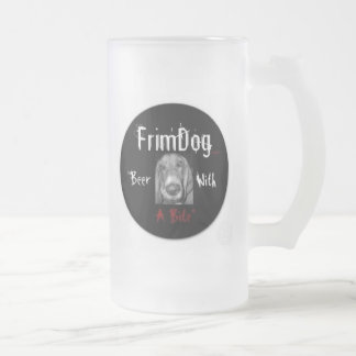 FrimDogは曇らしましたマグ(側面のロゴ)を フロストグラスビールジョッキ