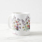 Fringeflowers/パーソナライズされたVelvet Trumpetの花 コーヒーマグカップ (正面左)