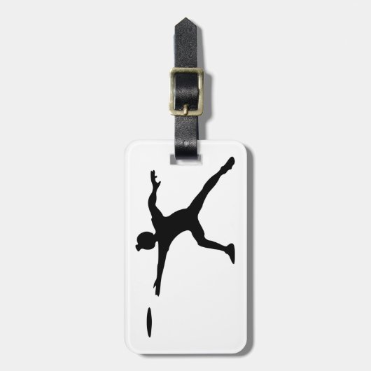 Frisbeeシルエット荷物タグ ラゲッジタグ (正面縦)