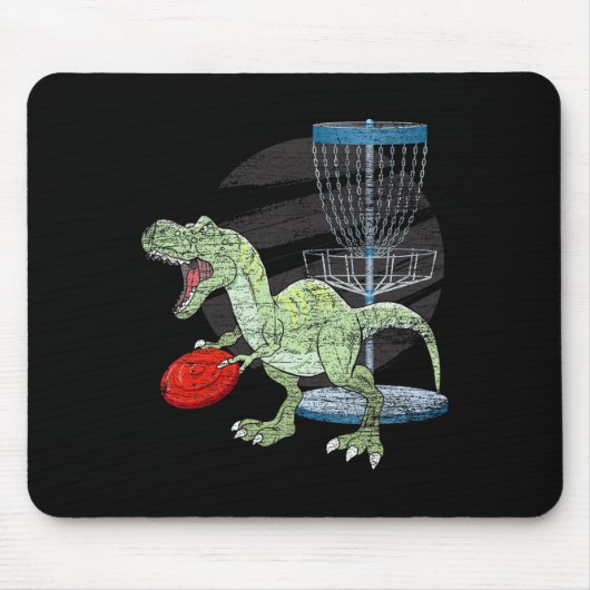 Frisbee Golfer T Rex Dinosaur Golf Player Dino Dis マウスパッド (正面)