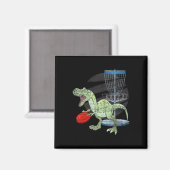 Frisbee Golfer T Rex Dinosaur Golf Player Dino Dis マグネット (正面/裏面)
