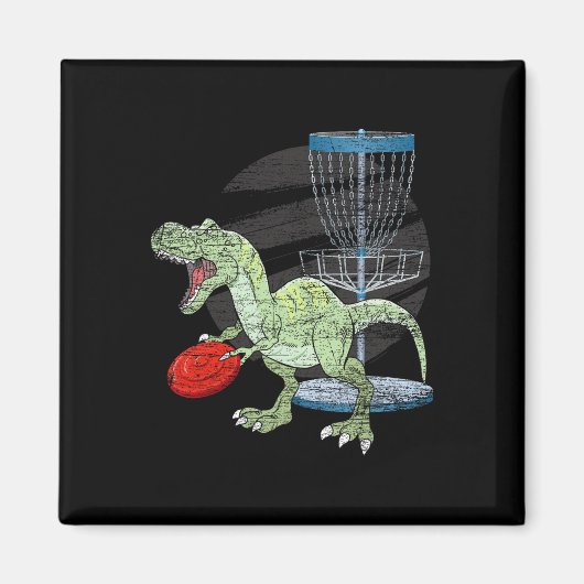 Frisbee Golfer T Rex Dinosaur Golf Player Dino Dis マグネット (正面)