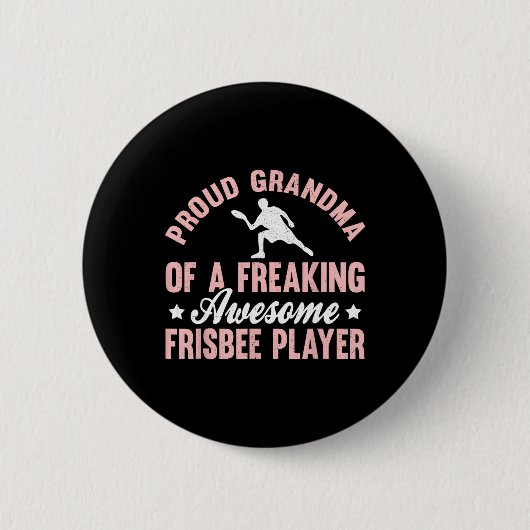 Frisbee Player Ultimate Frisbee Disc Golf Grandma  缶バッジ (正面)
