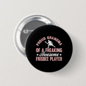 Frisbee Player Ultimate Frisbee Disc Golf Grandma  缶バッジ (正面&裏面)