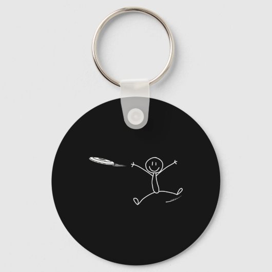 Frisbee Stickman Disc Golf Funny Ultimate Frisbee  キーホルダー (正面)