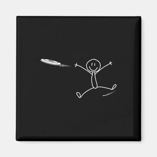 Frisbee Stickman Disc Golf Funny Ultimate Frisbee  マグネット (正面)