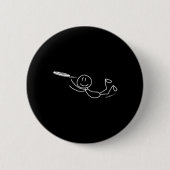 Frisbee Stickman Disc Golf Funny Ultimate Frisbee  缶バッジ (正面)