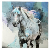 Frisky Appaloosa Mare Watercolour タイル (正面)