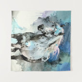 Frisky Appaloosa Mare Watercolour タペストリー (正面(横))