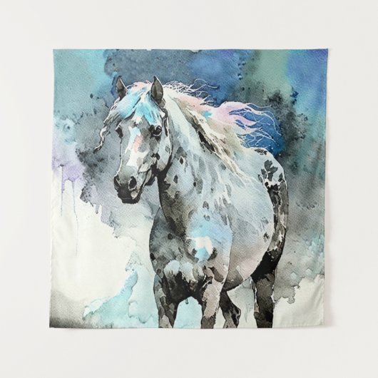 Frisky Appaloosa Mare Watercolour タペストリー (正面)