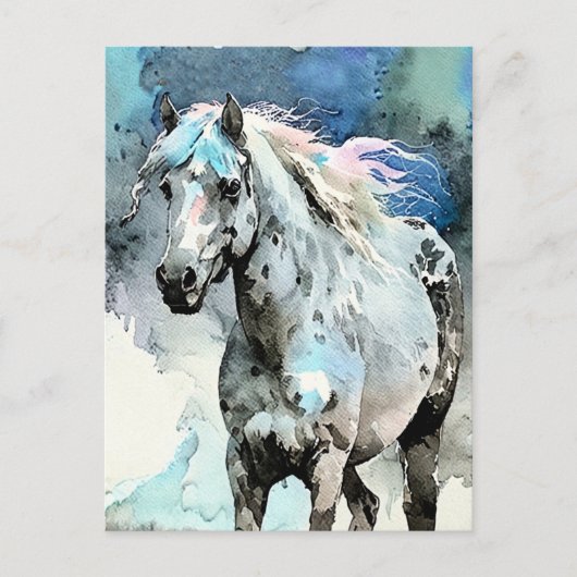 Frisky Appaloosa Mare Watercolour ポストカード (正面)