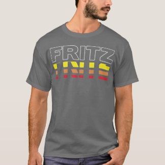 Fritz ファーストネーム 楽しい レトロな夕日 Fritz 家族 Tシャツ