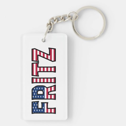Fritz Name Vorname USA Flagge Anhänger Schlüssel キーホルダー (裏面)