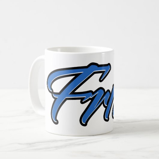 Fritz Vorname Name blue Tasse Kaffeetasse コーヒーマグカップ (正面左)