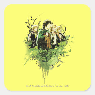 FRODO™とHobbits Vector Collage スクエアシール
