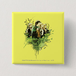 FRODO™とHobbits Vector Collage 缶バッジ