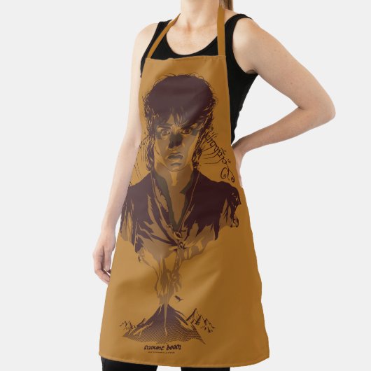 FRODO™ MOUNT DOOM™ Tengwar Inscription Graphic エプロン (インサイチュ)