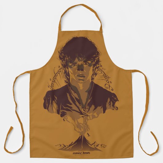 FRODO™ MOUNT DOOM™ Tengwar Inscription Graphic エプロン (正面)