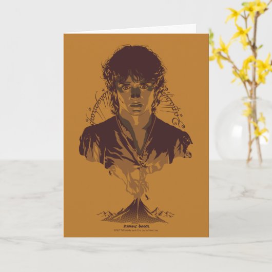 FRODO™ MOUNT DOOM™ Tengwar Inscription Graphic カード (黄色い花)