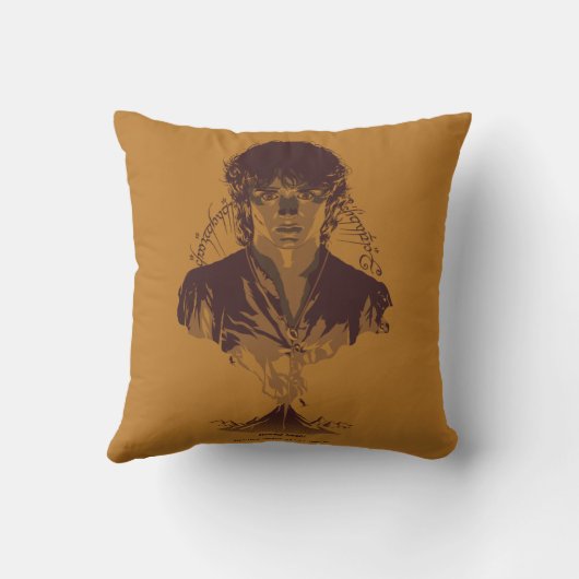 FRODO™ MOUNT DOOM™ Tengwar Inscription Graphic クッション (裏面)