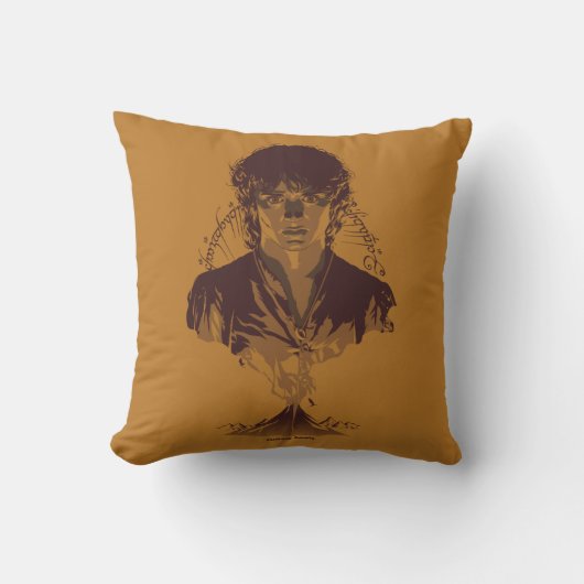 FRODO™ MOUNT DOOM™ Tengwar Inscription Graphic クッション (正面)