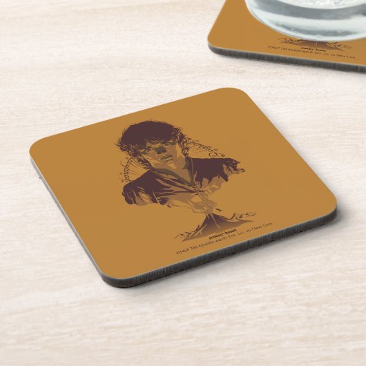 FRODO™ MOUNT DOOM™ Tengwar Inscription Graphic コースター (左側)