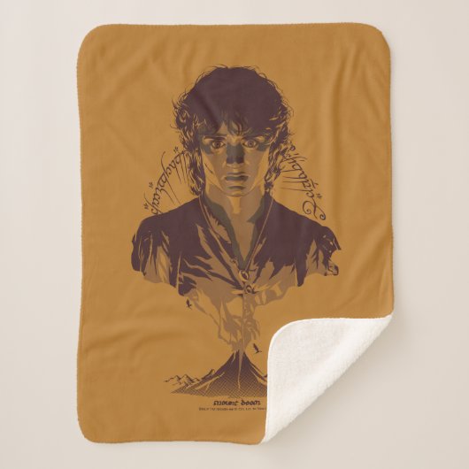 FRODO™ MOUNT DOOM™ Tengwar Inscription Graphic シェルパブランケット (正面)