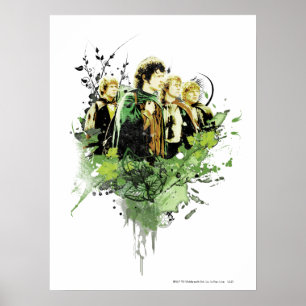 FRODO™ with Hobbits Vector Collage ポスター