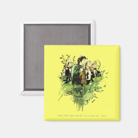 FRODO™ with Hobbits Vector Collage マグネット (正面/裏面)