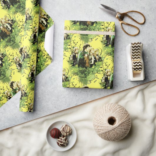 FRODO™ with Hobbits Vector Collage ラッピングペーパー (クラフト)