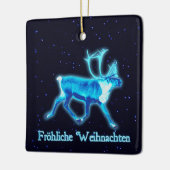 Froeliche Weihnachen - Blue Caribou (Reindeer) セラミックオーナメント (左)