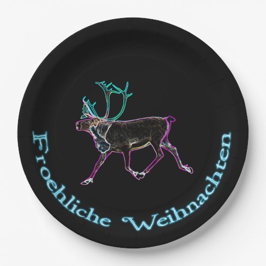 Froeliche Weihnachen - Electric Caribou ペーパープレート (正面)