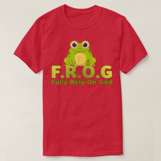 FROGの定おもしろい義は完全に神に頼る Tシャツ (デザイン正面)
