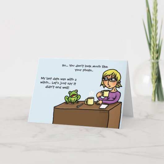 Frogは最初の日付オンラインデートすることopps カード (正面)