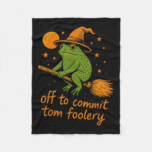 Frogウィザーお洒落ド – Off To Commit Tomflorery F フリースブランケット (正面)