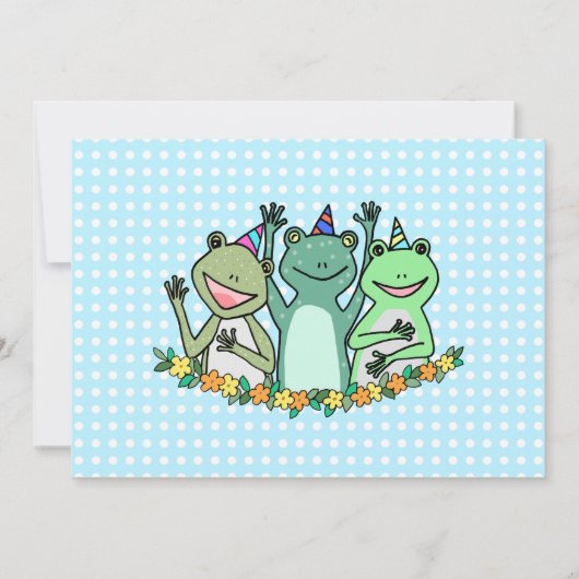 Frog子供の誕生日おもしろいパーティー簡単のカスタマイズ 招待状 (裏面)