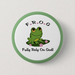 FROG完全に神に頼るボタン 缶バッジ