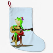 Frog'遊s Guitar Christmasストッキング- 絵画s スモールクリスマスストッキング (正面)