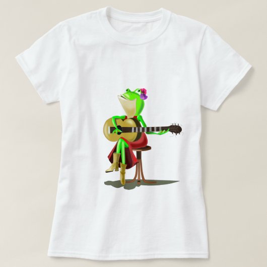 Frog'遊s Guitar Tシャツおもしろい Tシャツ (デザイン正面)