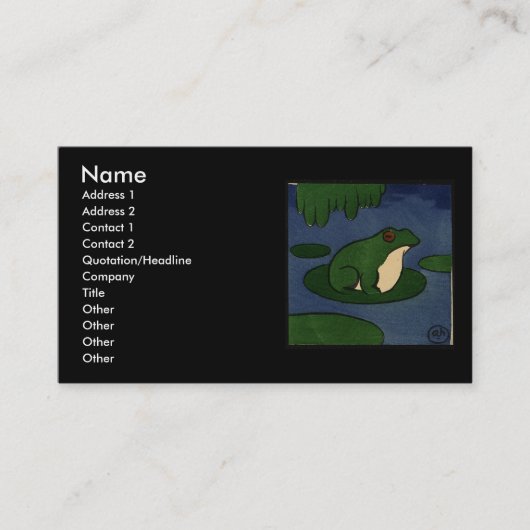 Frog – 古代カラフル書イラストレーション 名刺 (正面)