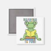 Frog - 読isおもしろいTシャツとギフト マグネット (正面/裏面)
