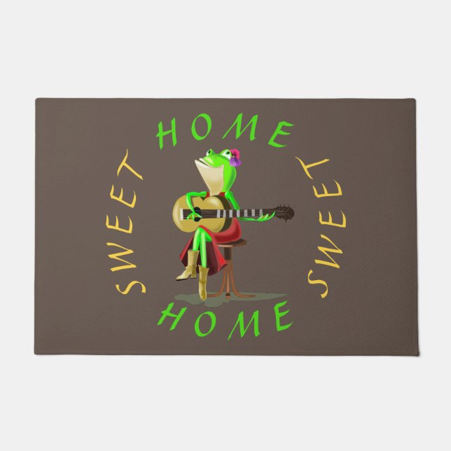 Frog 遊's Guitar - Home Sweet Home ドアマット (正面)