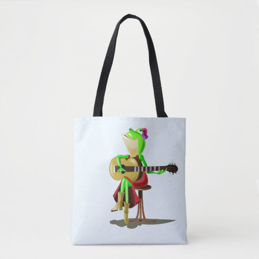 Frog 遊's Guitar Tote Bag – お客様のカラー – 文字 トートバッグ (正面)