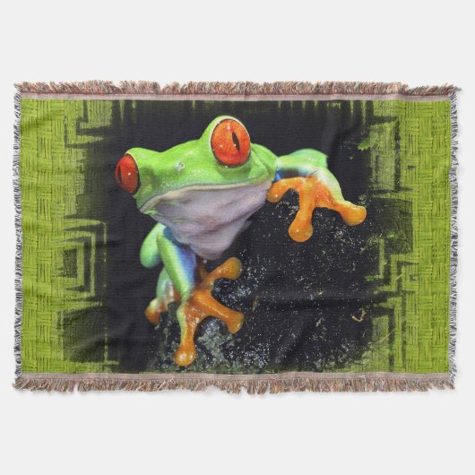 Frog 3オプショ縁どンブランケット スローブランケット (正面)