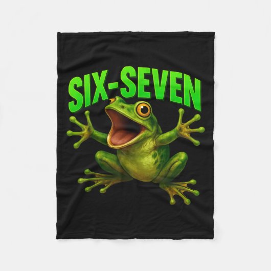 Frog 67 Meme Six Seven Funny Gen Alpha フリースブランケット (正面)