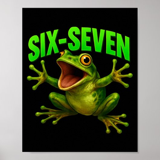 Frog 67 Meme Six Seven Funny Gen Alpha  ポスター (正面)