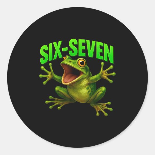 Frog 67 Meme Six Seven Funny Gen Alpha  ラウンドシール (正面)