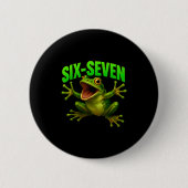 Frog 67 Meme Six Seven Funny Gen Alpha  缶バッジ (正面)