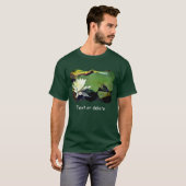 Frog Admiring Water Lily Nature Dark Personalized Tシャツ (正面フル)