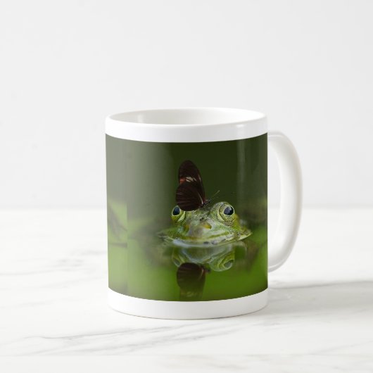 Frog and butterfly コーヒーマグカップ (正面右)